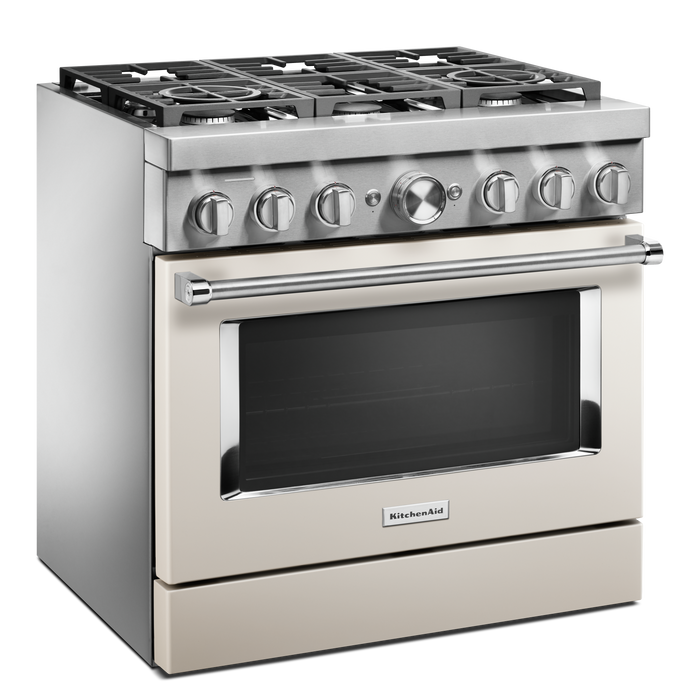 Cuisinière intelligente à gaz KitchenAid de 5,1 pi³ avec autonettoyage - lait frappé - KFGC506JMH