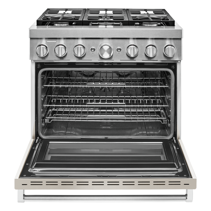Cuisinière intelligente à gaz KitchenAid de 5,1 pi³ avec autonettoyage - lait frappé - KFGC506JMH