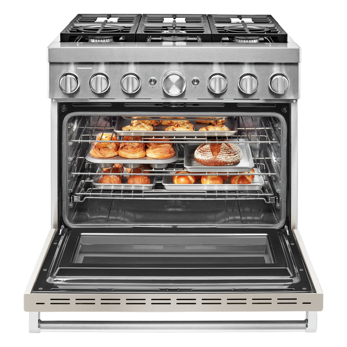 Cuisinière intelligente à gaz KitchenAid de 5,1 pi³ avec autonettoyage - lait frappé - KFGC506JMH