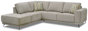 Lara 2-Piece Chenille Left-Facing Sectional - Popstitch Dove | Sofa sectionnel de gauche Lara 2 pièces en chenille - gris tourterelle couture saillante | LARADLS2