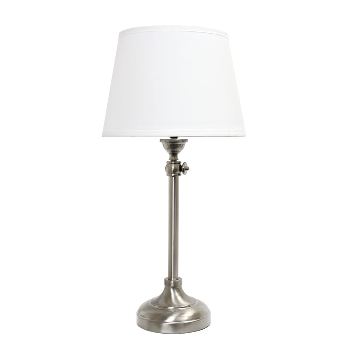 Ensemble 3 lampes réglables (2 lampes de table, 1 lampe à pied) Elegant Designs nickel brossé