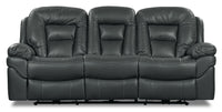  Sofa à inclinaison électrique Leo de 87,5 po en tissu d’apparence cuir - gris
