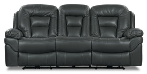 Sofa inclinable Leo en tissu Leath-Aire - gris