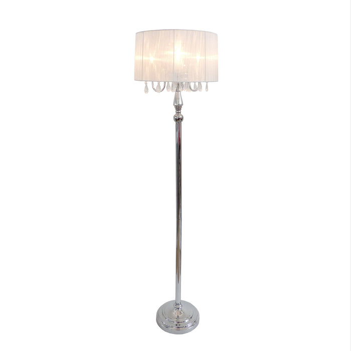 Lampe à pied Elegant Designs de style romantique tendance avec cristaux suspendus