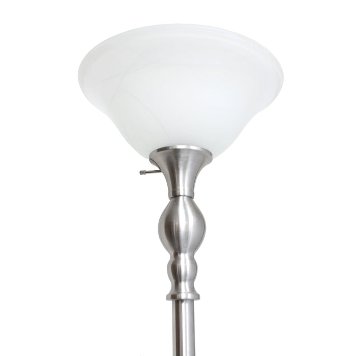 Lampe à pied torchère Elegant Designs à 1 ampoule, nickel brossé