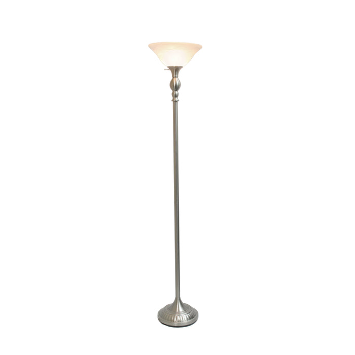 Lampe à pied torchère Elegant Designs à 1 ampoule, nickel brossé