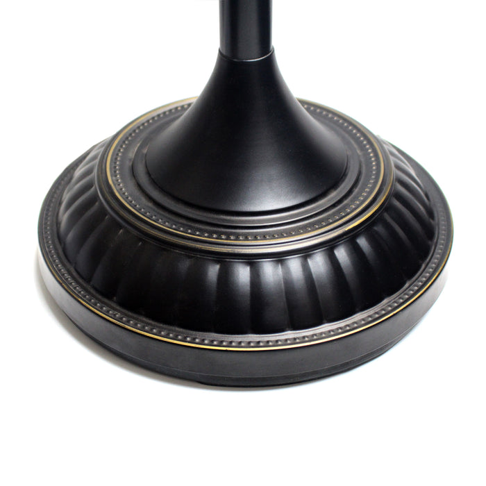 Lampe à pied torchère Elegant Designs à 1 ampoule, bronze restauré et blanche