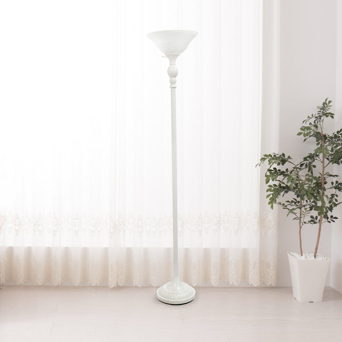 Lampe à pied torchère Elegant Designs à 1 ampoules, blanche