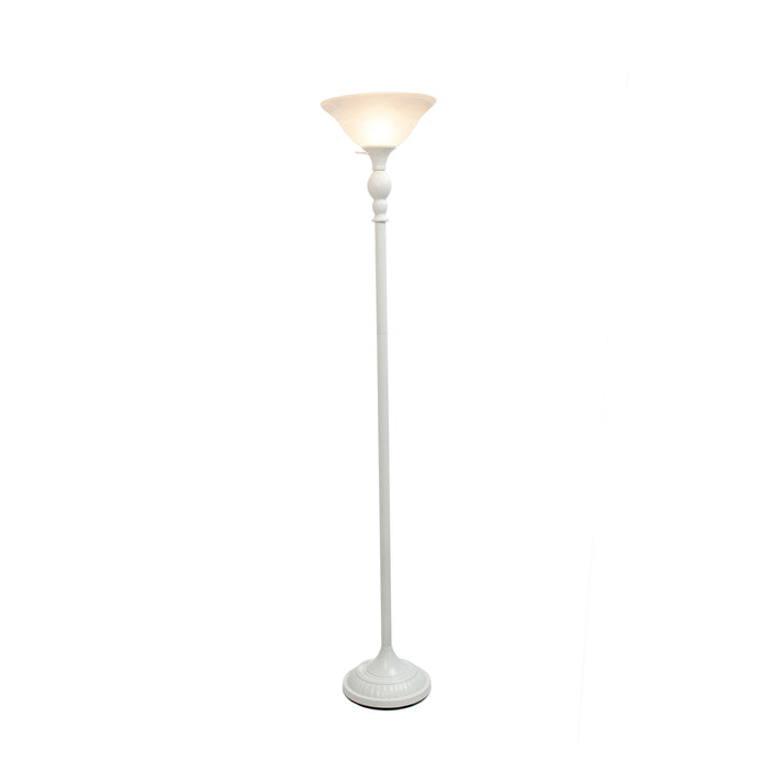 Lampe à pied torchère Elegant Designs à 1 ampoules, blanche
