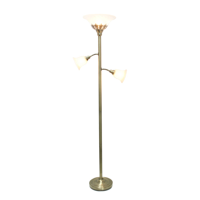 Lampe à pied Elegant Designs à 3 ampoules, laiton antique