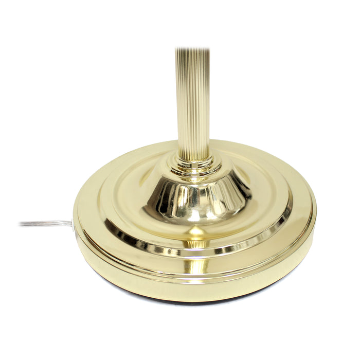 Lampe à pied mère et fille Elegant Designs à 2 ampoules avec verre marbré blanc, dorée