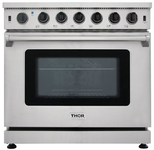 Cuisinière amovible à gaz 36 po Thor Kitchen de 6,0 pi³ – LRG3601U-SS