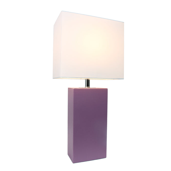 Lampe de table moderne Elegant Designs en cuir - violette