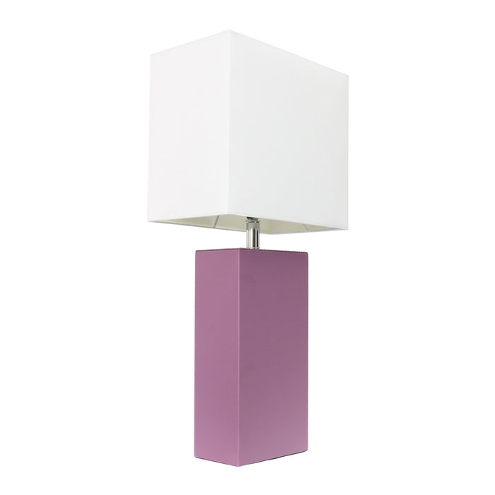 Lampe de table moderne Elegant Designs en cuir - violette