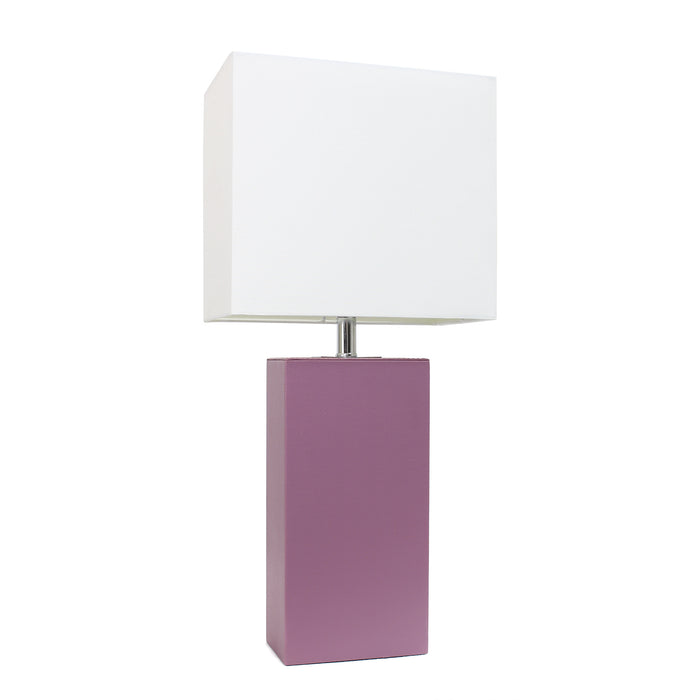 Lampe de table moderne Elegant Designs en cuir - violette
