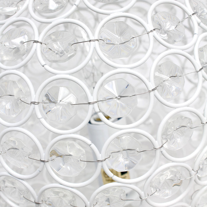 Lampe de table Elipse Elegant Designs balle de 8 po avec paillettes de cristal, blanche