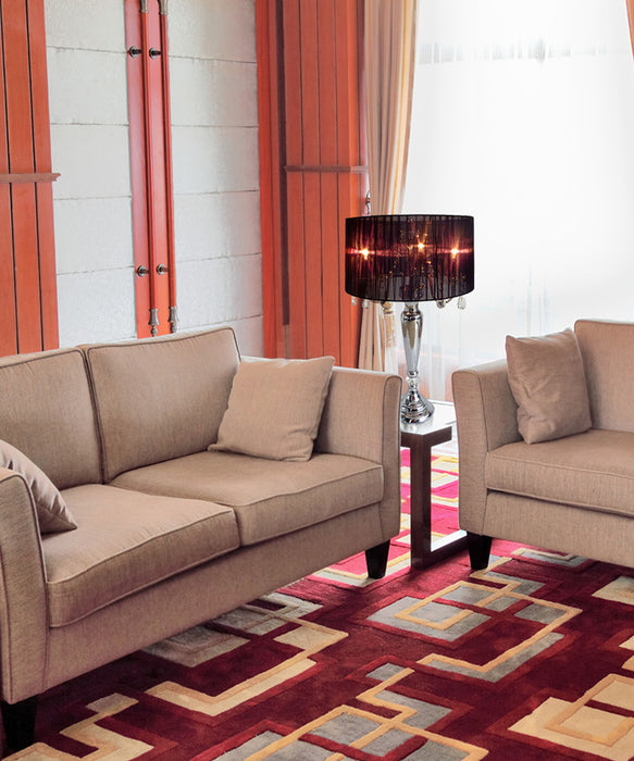 Lampe de table Elegant Designs de style romantique tendance avec cristaux suspendus