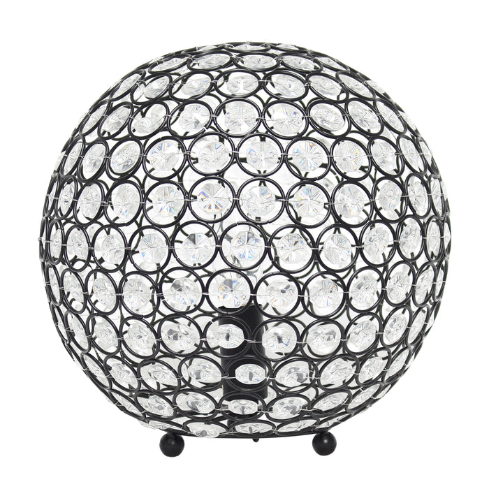 Lampe de table Elipse Elegant Designs balle de 10 po avec paillettes de cristal, bronze restauré