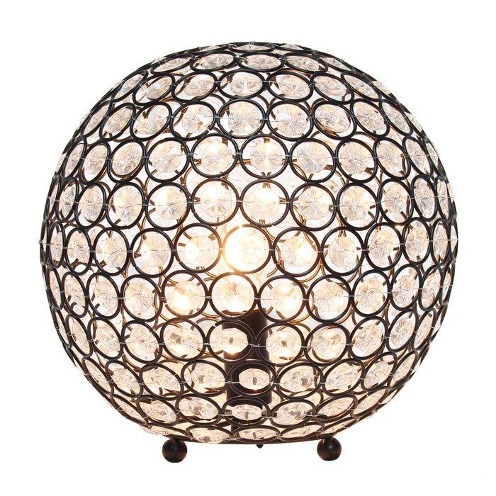 Lampe de table Elipse Elegant Designs balle de 10 po avec paillettes de cristal, bronze restauré