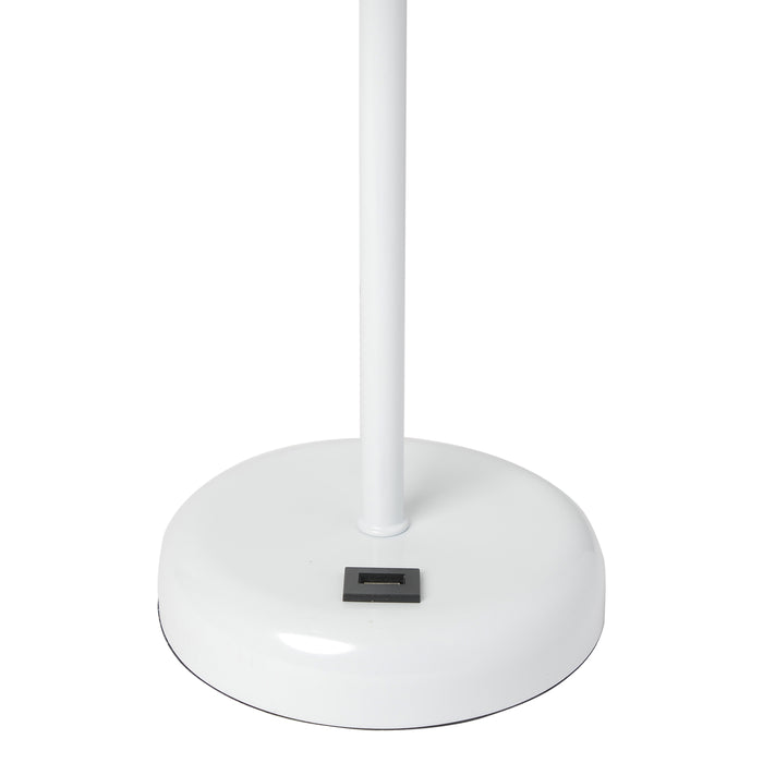 Lampe de table Limelights turquoise avec pied mince blanc et port de recharge USB