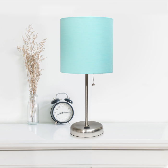 Lampe de table Limelights turquoise avec pied mince et port de recharge USB