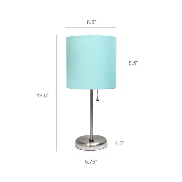Lampe de table Limelights turquoise avec pied mince et port de recharge USB