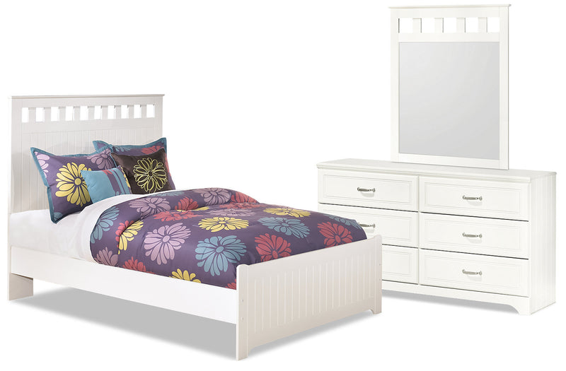 Ensemble de chambre à coucher Lulu 5 pièces avec lit double à panneaux