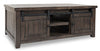 Table à café Madison avec porte de grange - brune
