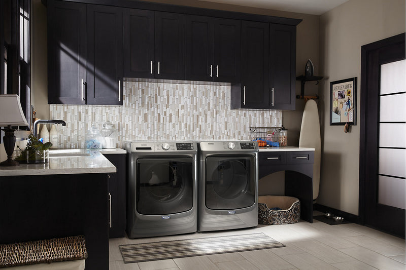 Laveuse frontale 5,5 pi3 avec Extra Power et sécheuse électrique vapeur 7,3 pi³ Maytag - ardoise