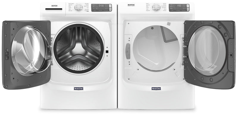 Laveuse frontale 5,5 pi3 avec Extra Power et sécheuse électrique vapeur 7,3 pi³ Maytag - blance