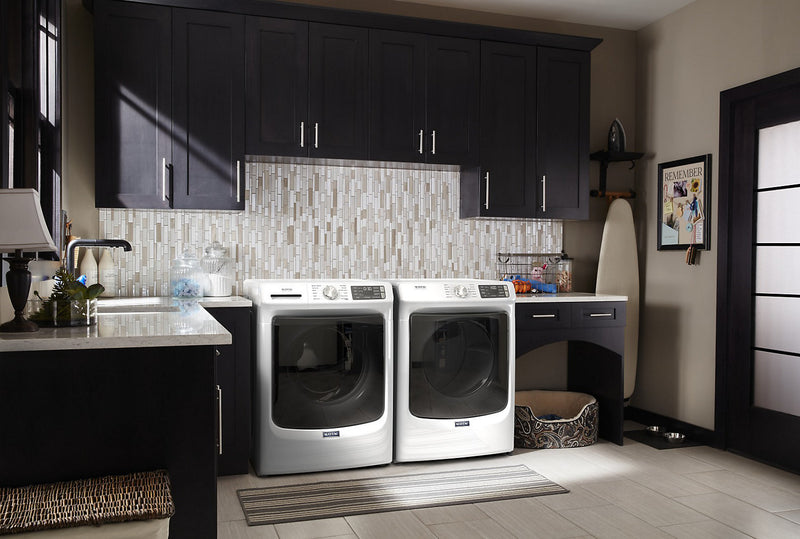 Laveuse frontale 5,5 pi3 avec Extra Power et sécheuse électrique vapeur 7,3 pi³ Maytag - blance