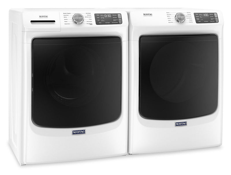 Laveuse frontale 5,5 pi3 avec Extra Power et sécheuse électrique vapeur 7,3 pi³ Maytag - blance