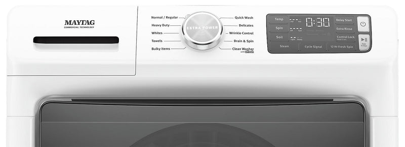 Laveuse à la vapeur haute efficacité Maytag à chargement frontal de 5,2 pi³ - blanche - superposable - MHW5630HW