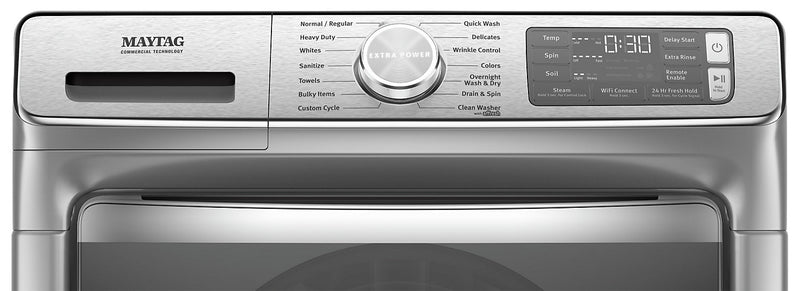 Laveuse à la vapeur intelligente haute efficacité Maytag à chargement frontal de 5,8 pi³ - ardoise métallique - superposable - MHW8630HC