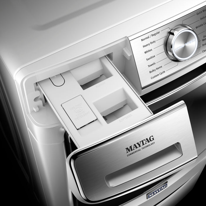 Laveuse à la vapeur intelligente haute efficacité Maytag à chargement frontal de 5,8 pi³ - blanche - superposable - MHW8630HW