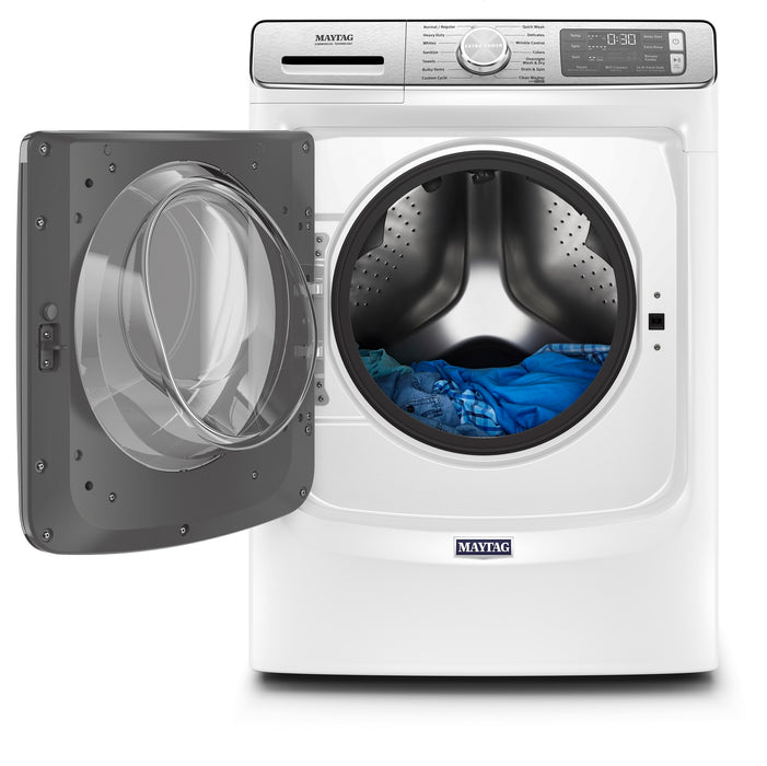 Laveuse à la vapeur intelligente haute efficacité Maytag à chargement frontal de 5,8 pi³ - blanche - superposable - MHW8630HW