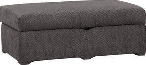 Pouf de rangement Morty de 48 po fabriqué au Canada en tissu de chenille - gris