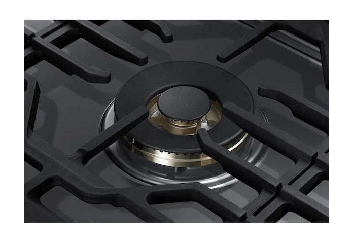 Surface de cuisson à gaz intelligente Samsung de 36 po à 5 brûleurs avec brûleur double puissant de 22 000 BTU, plaque chauffante et grille pour wok - acier inoxydable - NA36N7755TS/AA