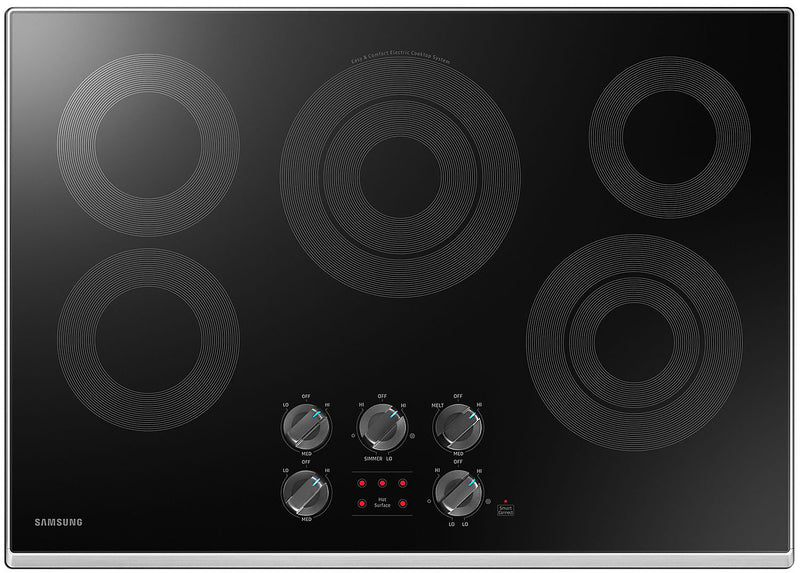 Surface de cuisson électrique intelligente Samsung de 30 po à 5 éléments avec commandes à boutons - acier inoxydable - NZ30K6330RS/AA