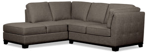 Sofa sectionnel de gauche Oakdale 2 pièces en tissu d'apparence lin - anthracite