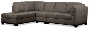 Sofa sectionnel de gauche Oakdale 3 pièces en tissu d'apparence lin - anthracite
