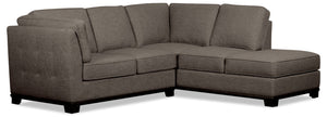 Sofa sectionnel de droite Oakdale 2 pièces en tissu d'apparence lin - anthracite