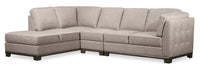 Sofa sectionnel de gauche Oakdale 3 pièces en tissu d'apparence lin - champignon 