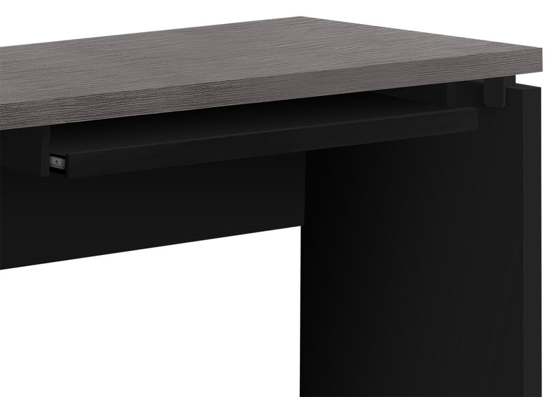 Bureau d’ordinateur Orion de 47,25 po avec plateau pour clavier - noir et gris