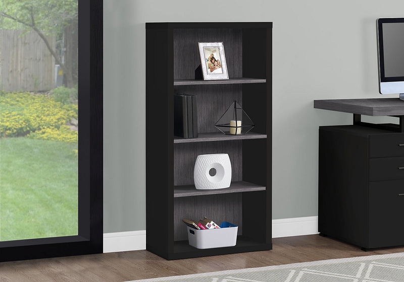 Bibliothèque Orion de 23,75 po avec 3 tablettes - noir grisâtre