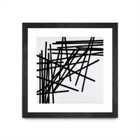 Œuvre d’art murale encadrée noire et mate « Alumettes » 36 x 36