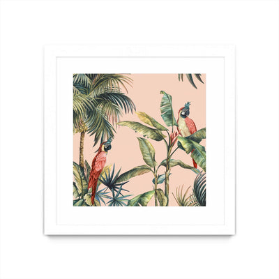 "Tropicano Ii" Matted and Framed White 30x30 Wall Art