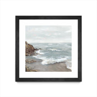 Œuvre d’art murale encadrée noire et mate « Beautiful Bay » 36 x 36