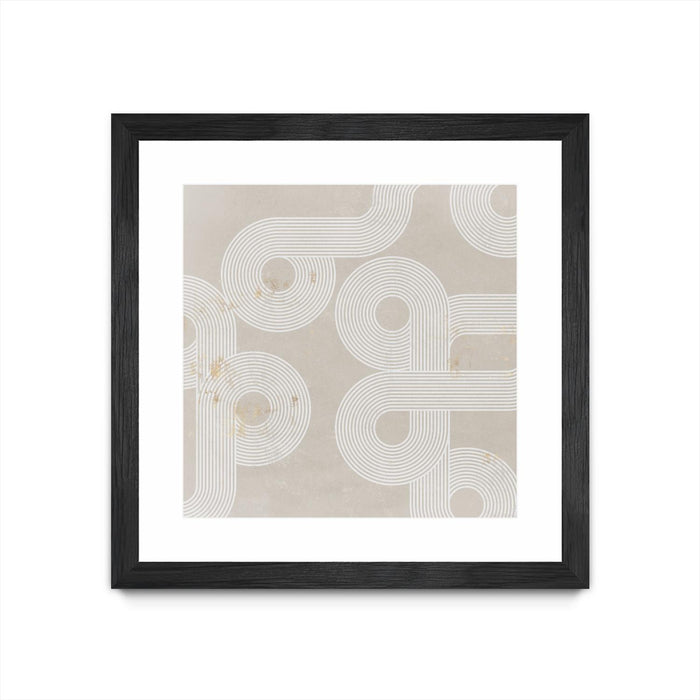 Œuvre d’art murale encadrée noire et mate « Fluxus I » 36 x 36