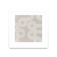 Œuvre d’art murale encadrée blanche et mate « Fluxus I » 30 x 30